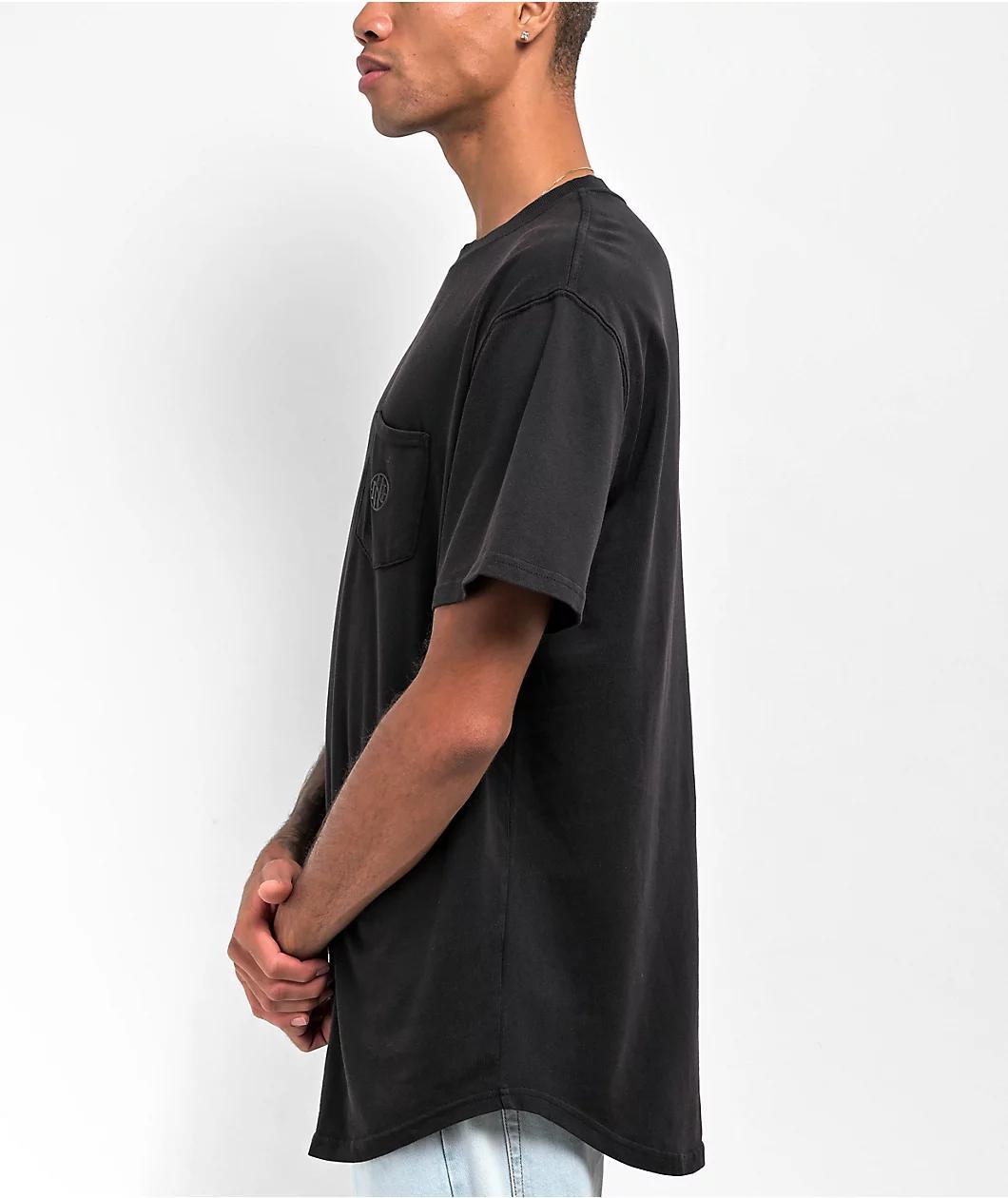 Ninth Hall Fundamentals Black Drop Hem Pocket T-Shirt Product Image