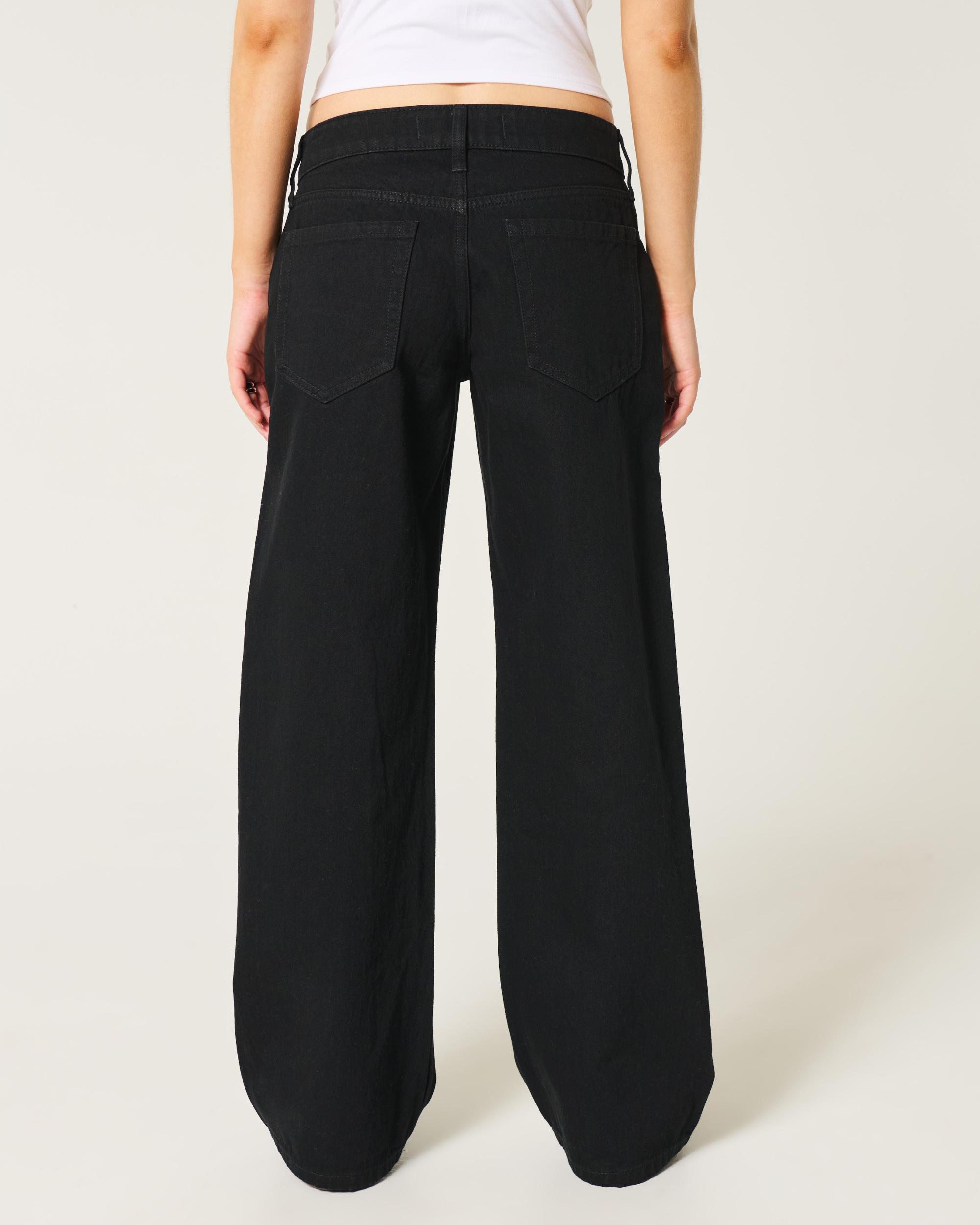 Low-Rise Black Baggy Jeans Product Image