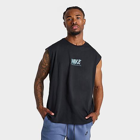 Nike Men's Victory Fitness Tank Top in Black/Black Size Large 100% Cotton Product Image