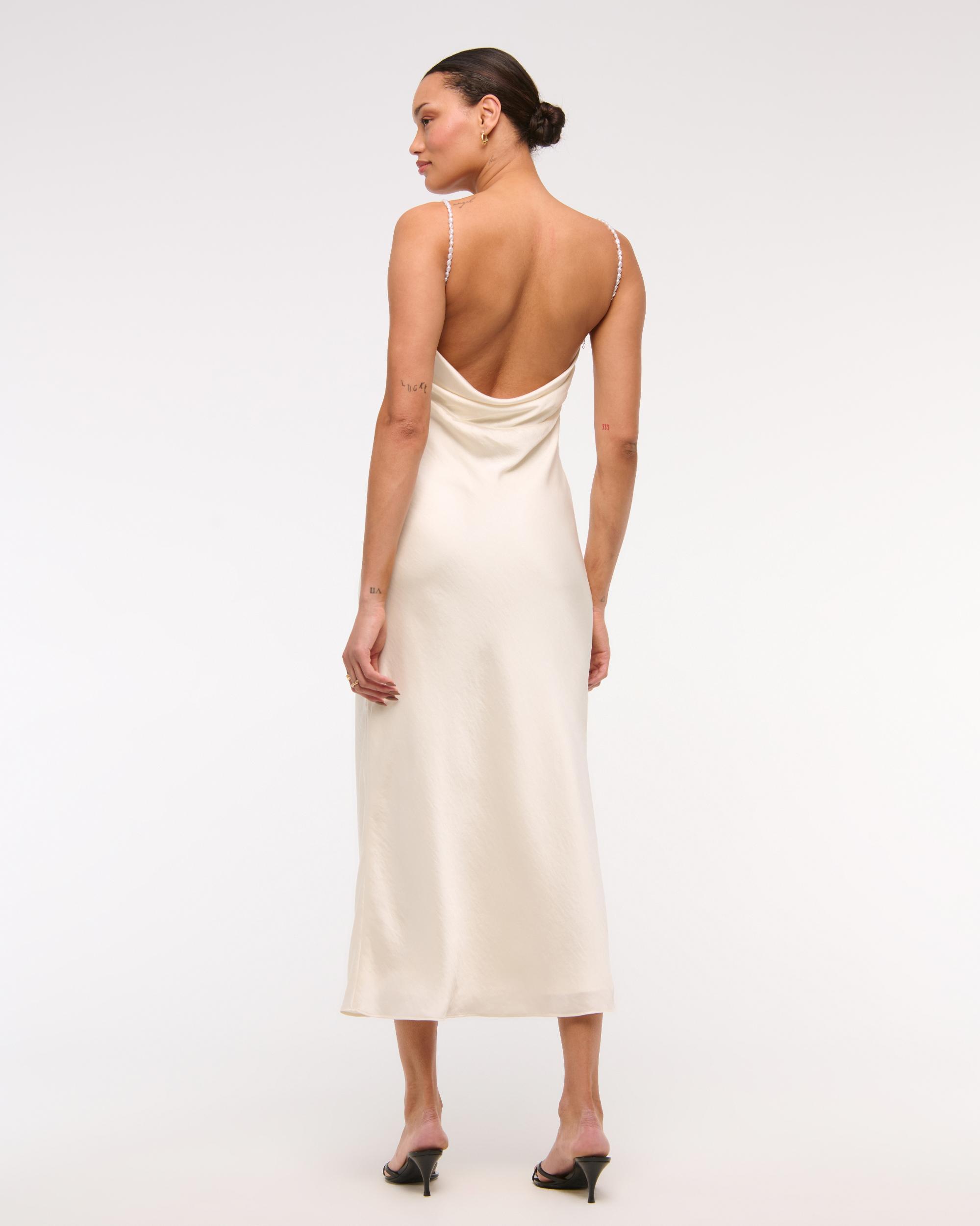 Faux Pearl Strap Maxi Dress Product Image