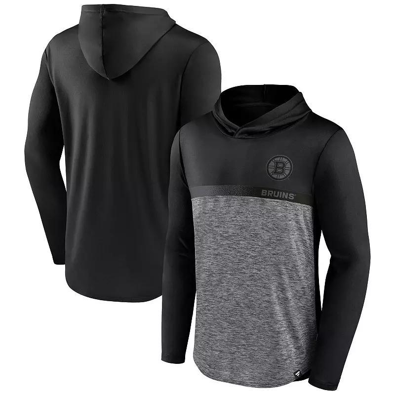 Men's Fanatics Black/Heather Charcoal St. Louis Blues Iconic Defender Pullover Hoodie, Size: Medium Product Image