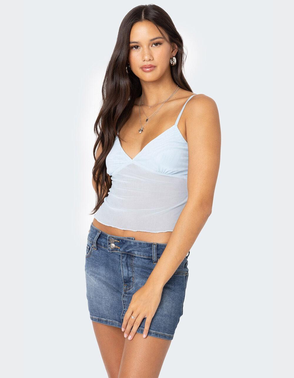 EDIKTED Serafina Sheer Mesh Tank Top Product Image