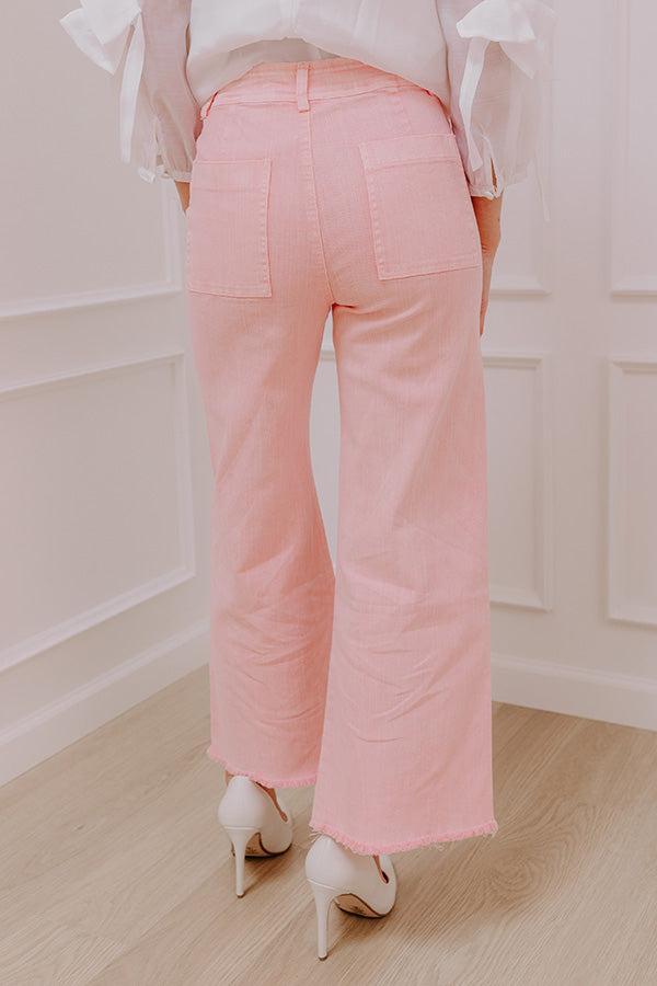 The Chloe Midrise Wide Leg Jean in Pink Product Image