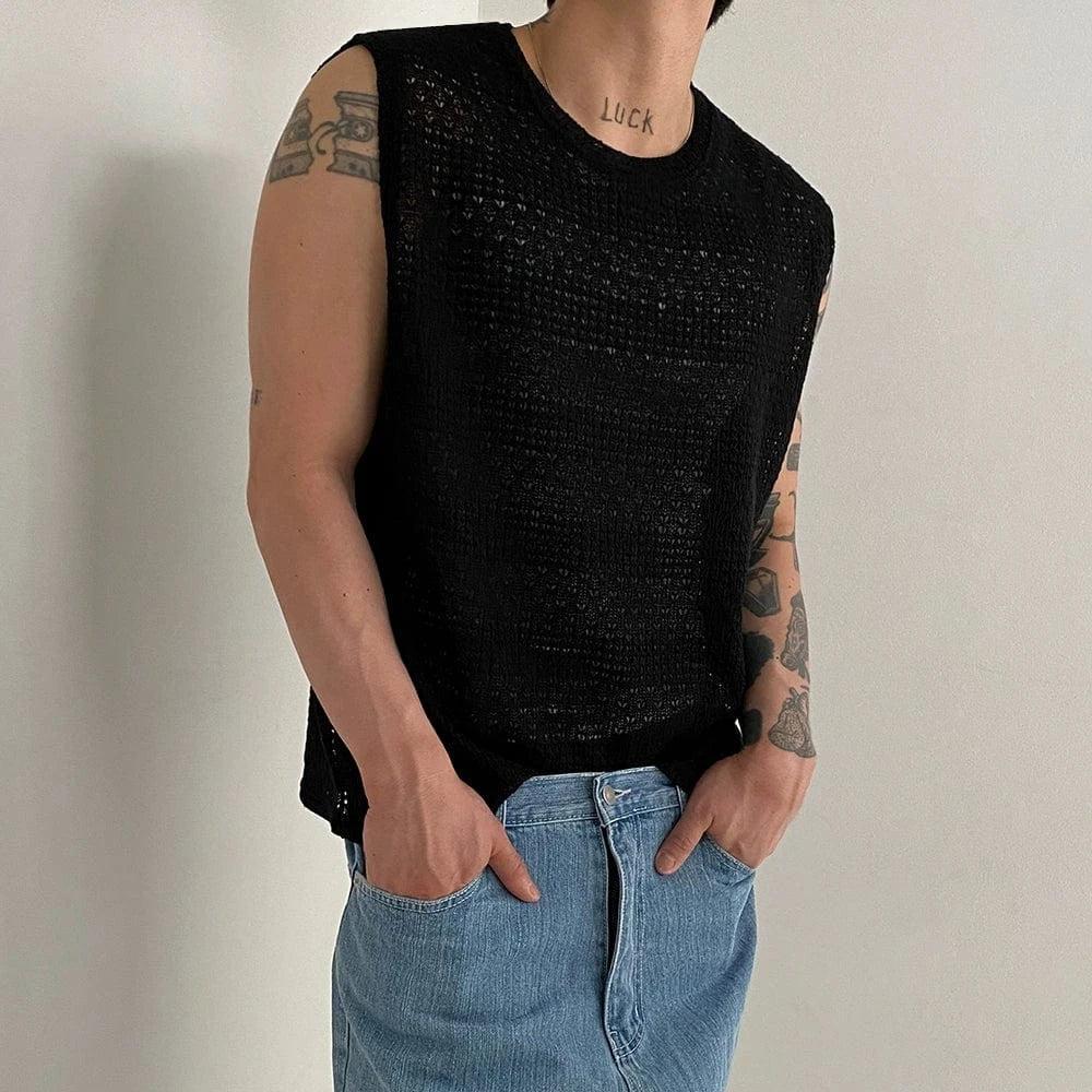 RT No. 18167 HOLLOW KNIT TANK TOP Product Image