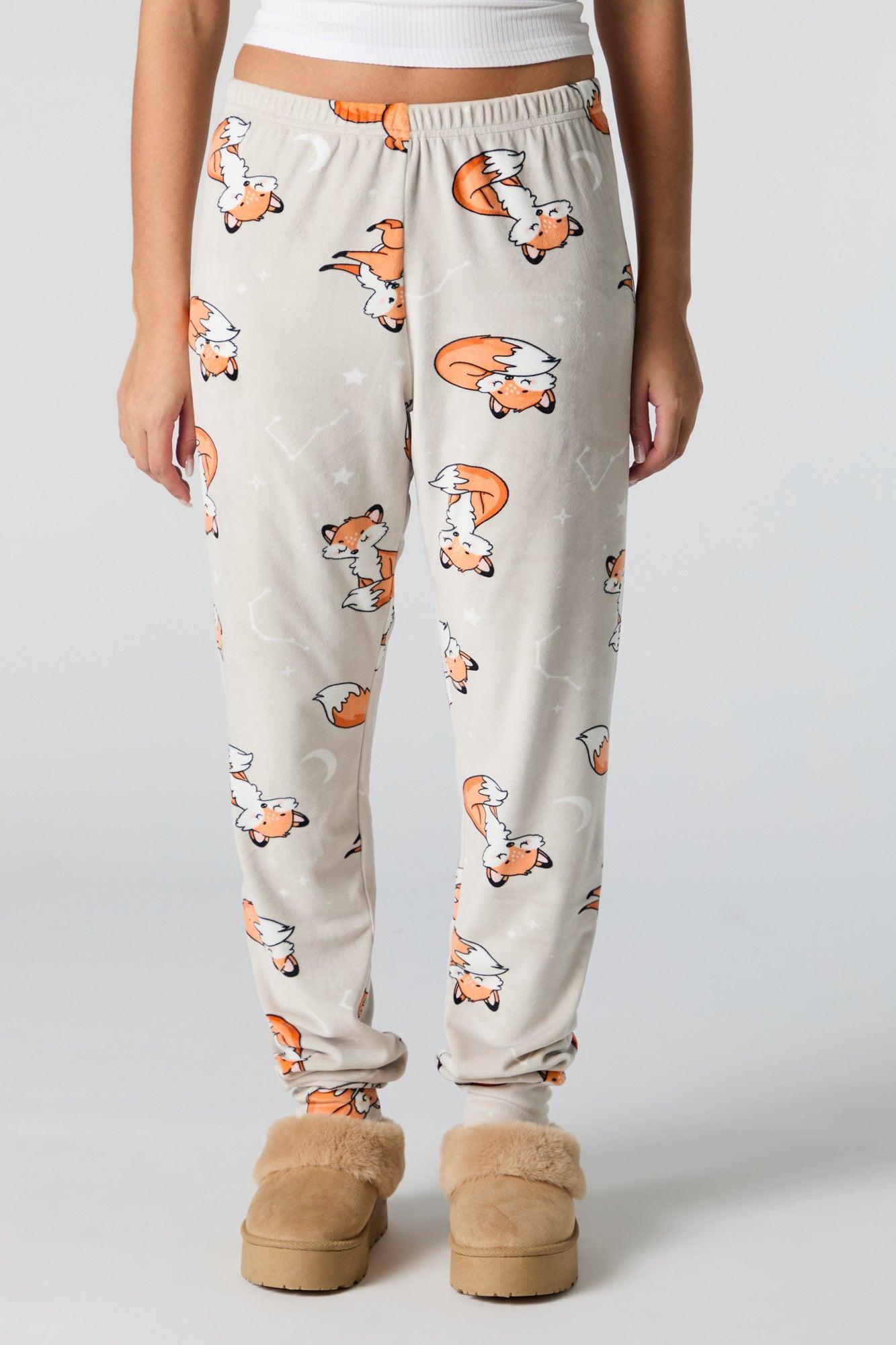 Printed Velour Pajama Jogger Female Product Image