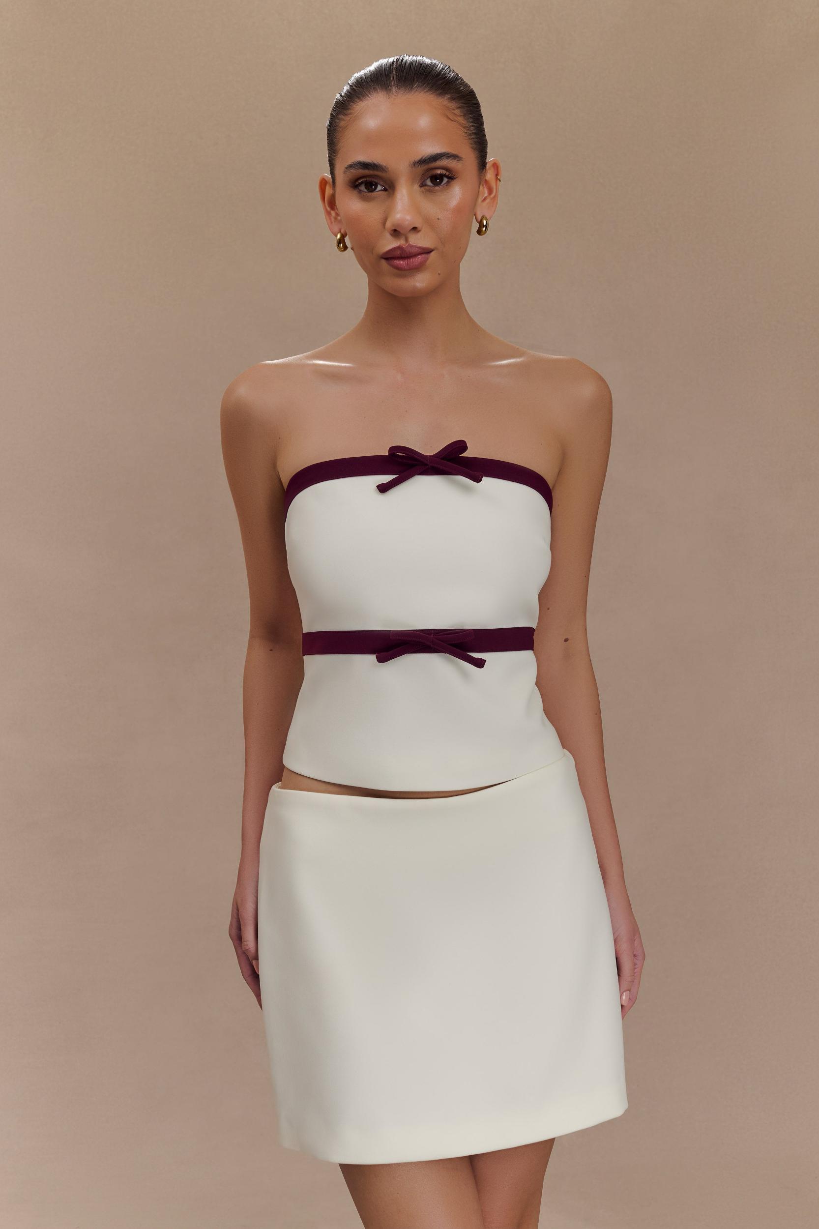 Aisha Suiting Mini Skirt - Ivory Product Image