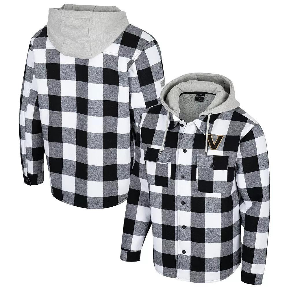 Men's Colosseum Black/White Vanderbilt Commodores Buffalo Plaid Full-Zip Hoodie Jacket, Size: 2XL Product Image