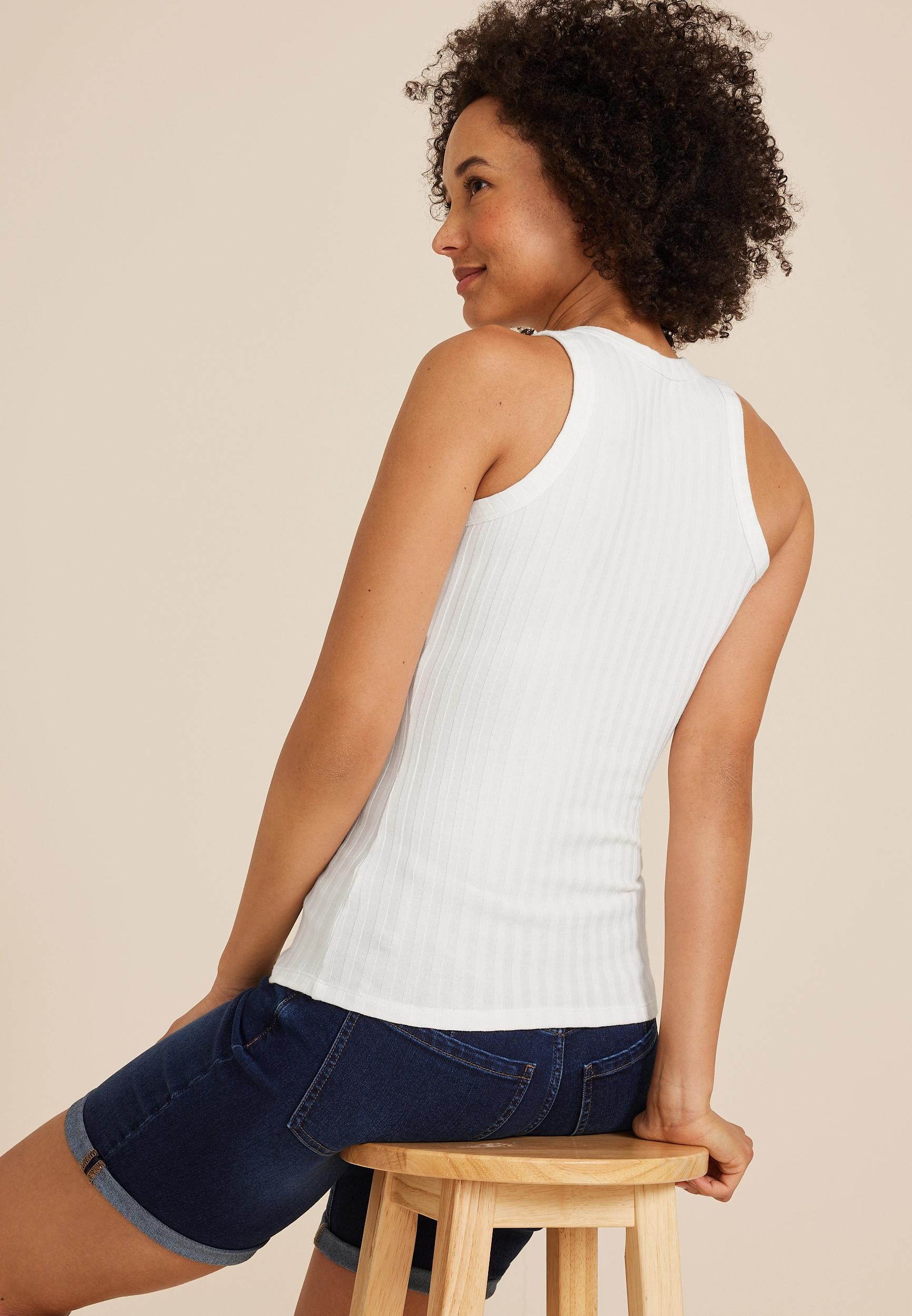 Chunky Ribbed High Neck Tank Top Product Image