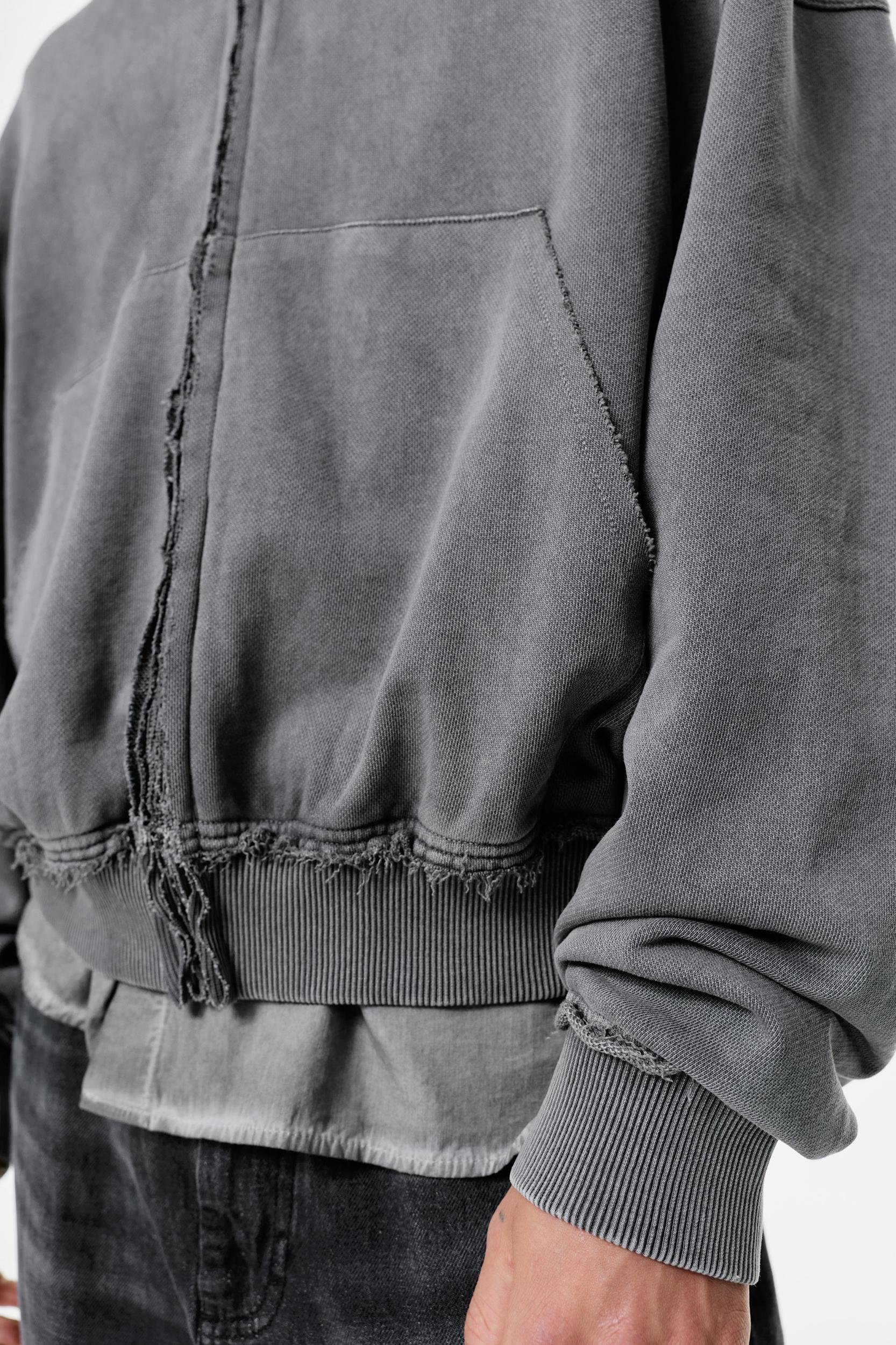 Frayed zip-up hoodie Product Image