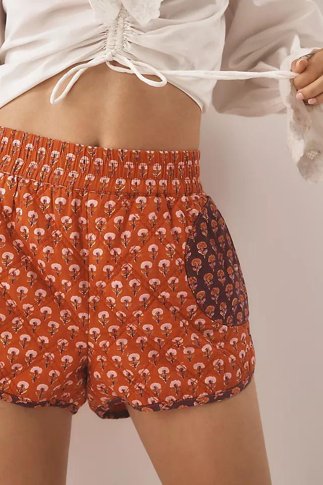 Maeve Quilted Linen Track Shorts Product Image