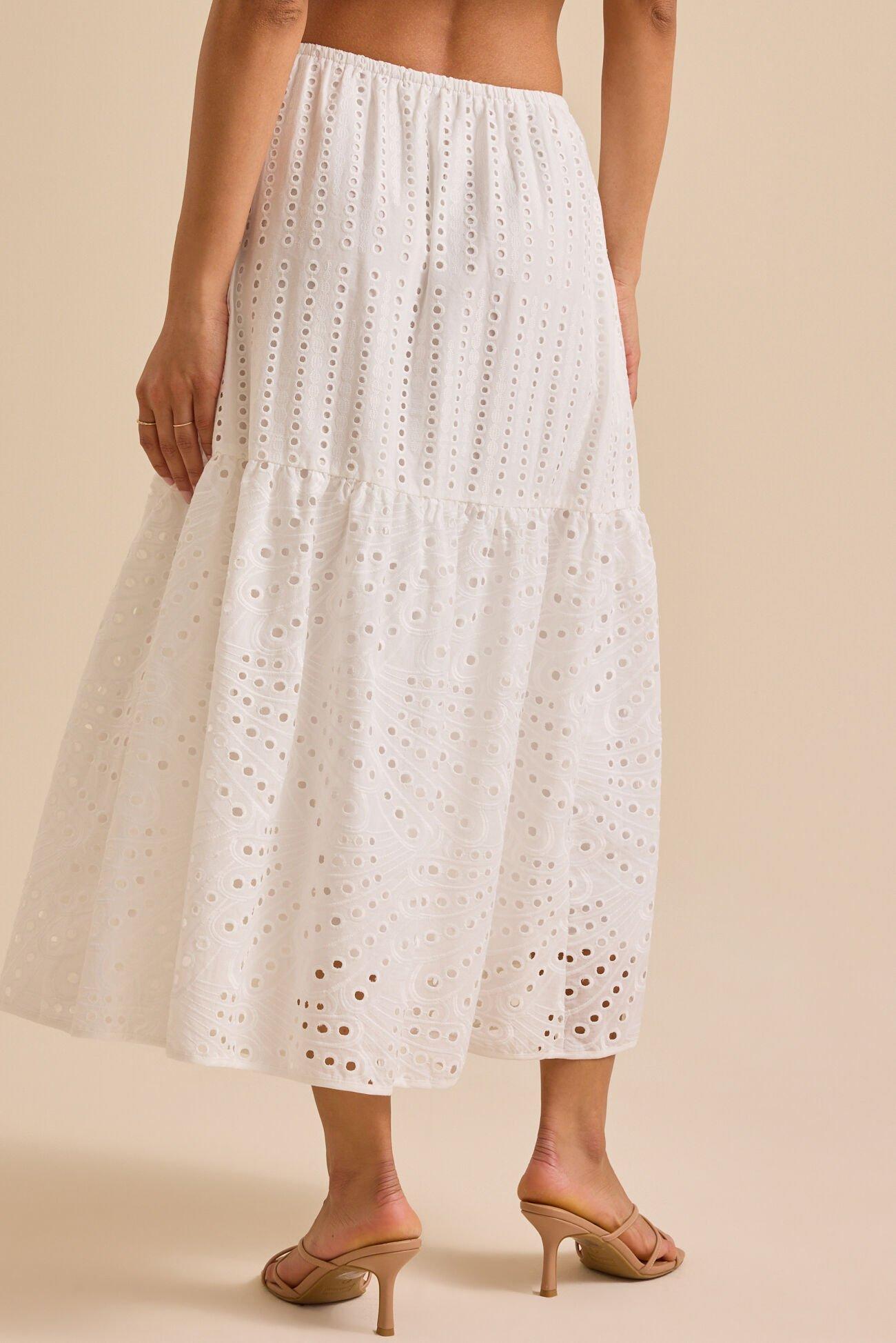 April Eyelet Midi Skirt Product Image