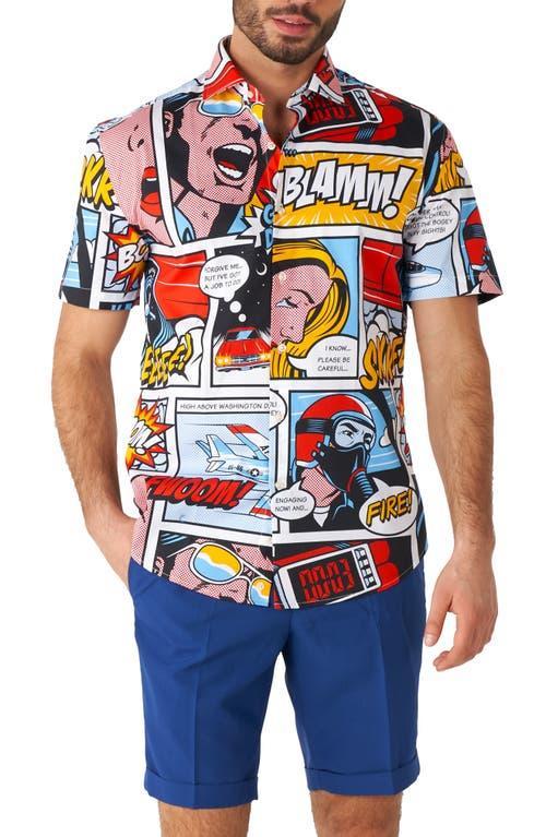 Men's OppoSuits Beach Button-Down Shirt, Size: Large, Danger Days Pop Product Image