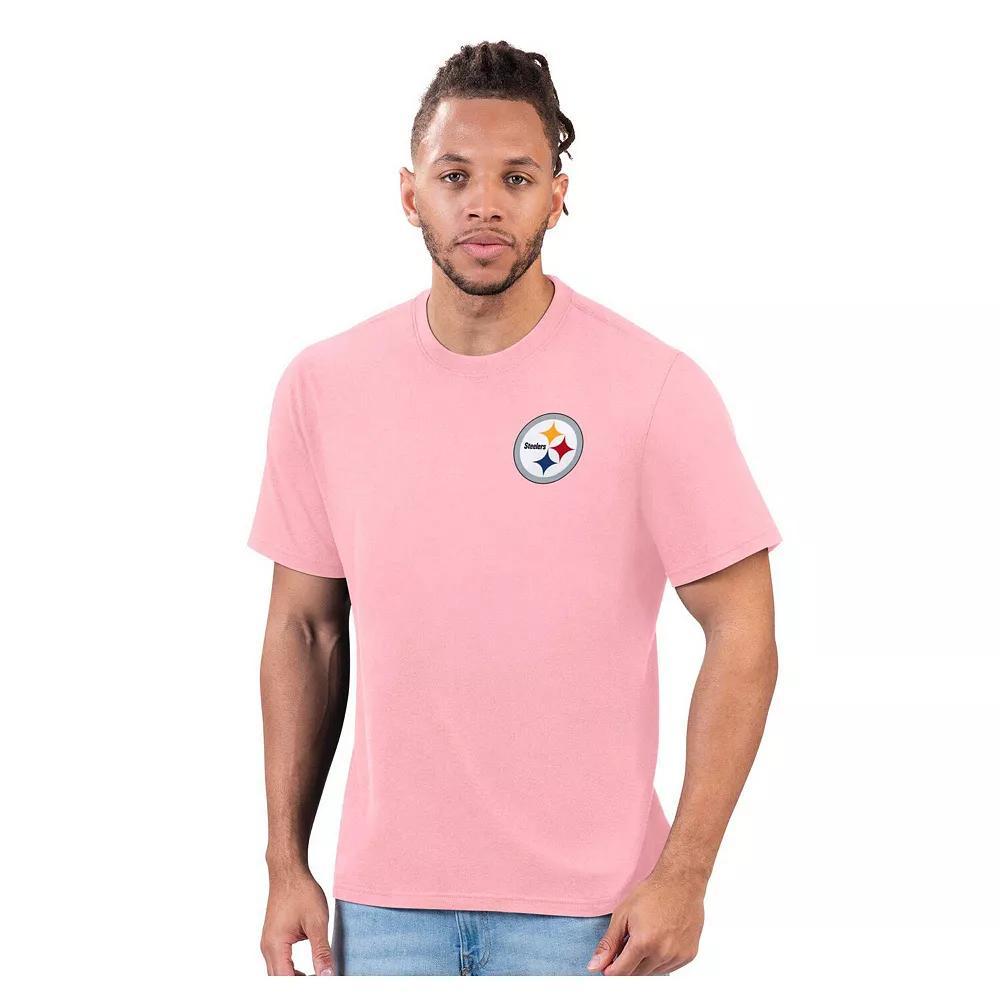 Men's Margaritaville  Pink Pittsburgh Steelers Pregame T-Shirt, Size: Large Product Image