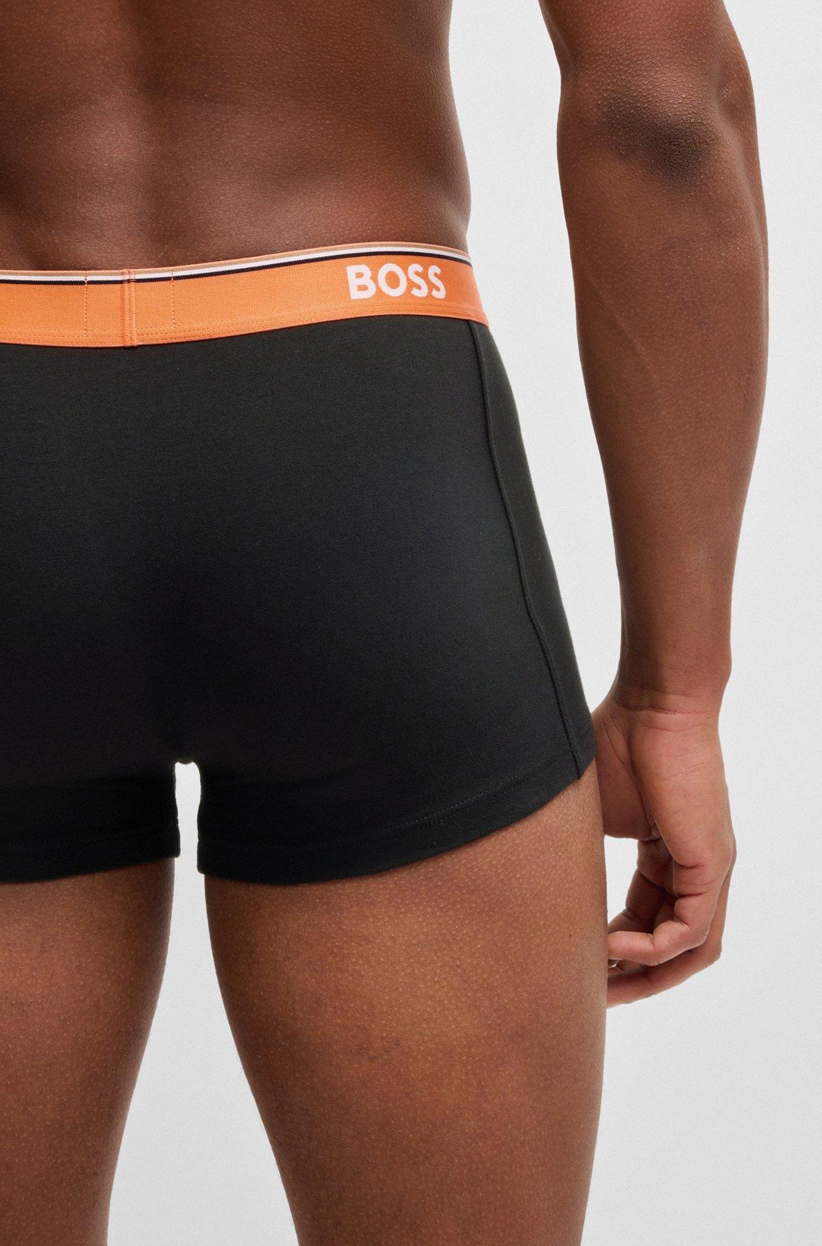 Three-pack of stretch-cotton trunks with logo waistbands Product Image