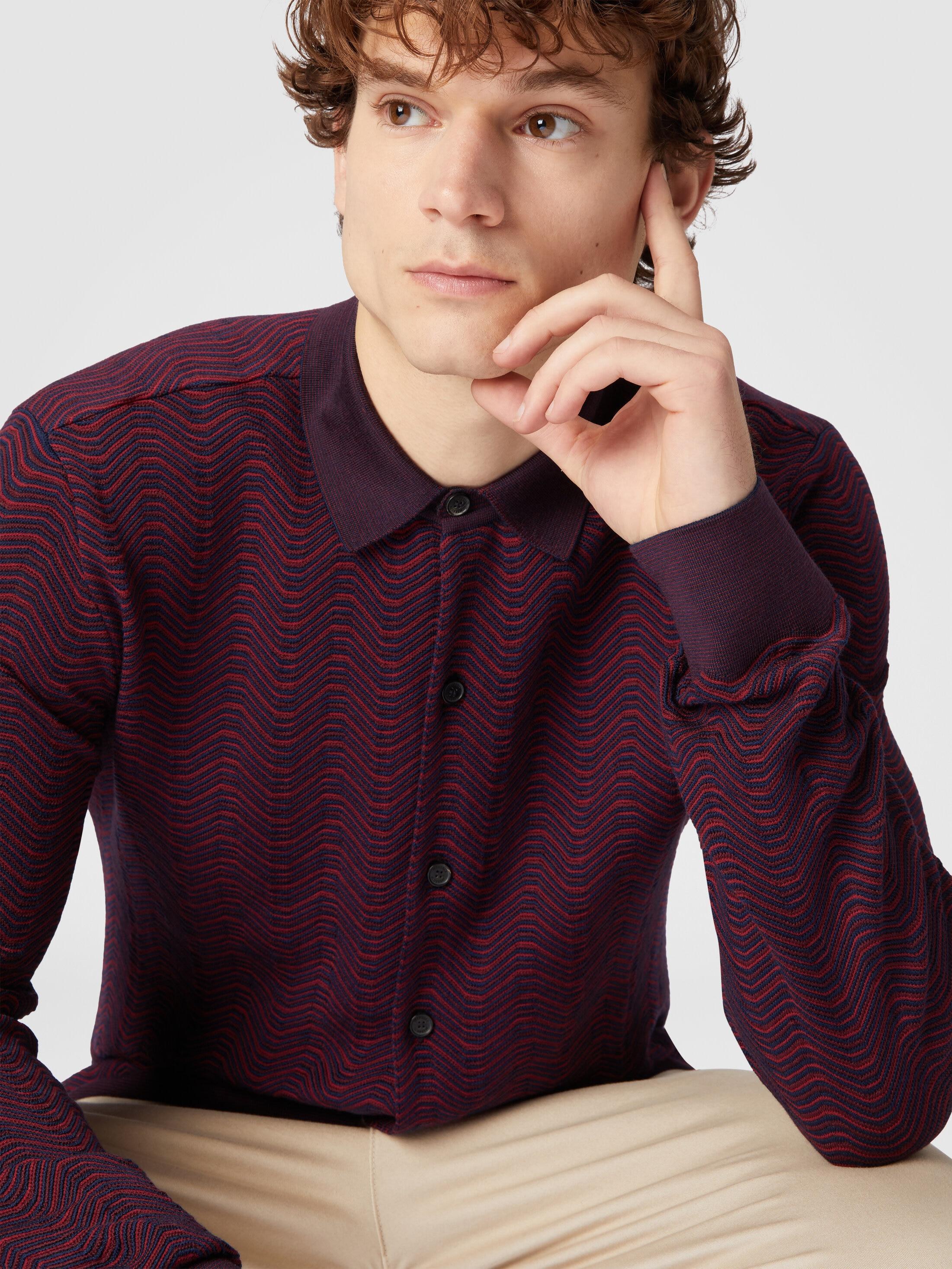 Virgin wool and viscose shirt with wave pattern Product Image