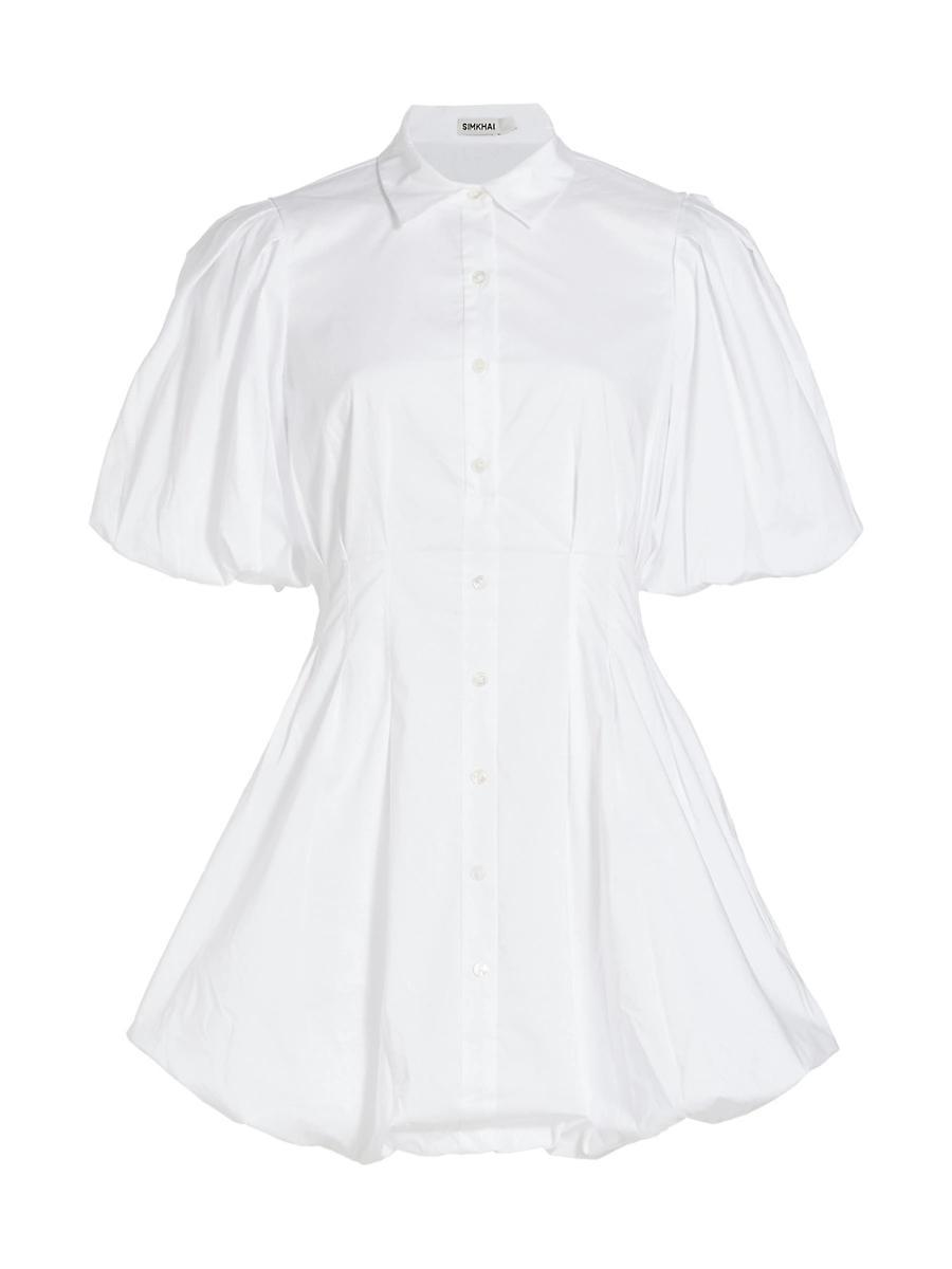 Cleo Polin Balloon-Sleeve Pleated Mini Dress Product Image