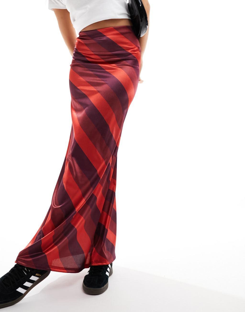 ASOS DESIGN satin twill maxi skirt Product Image