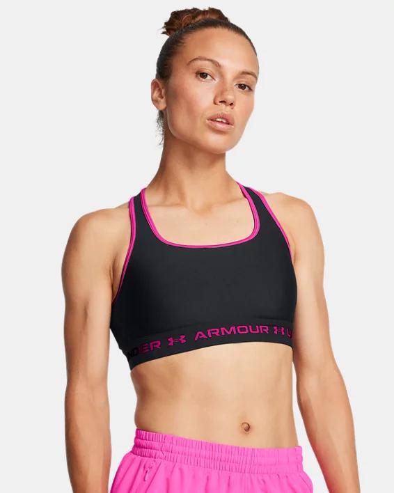 Under Armour Crossback 2.0 Medium-Impact Sports Bra, Women's, Size: XL, Rebel Dark Pink Product Image