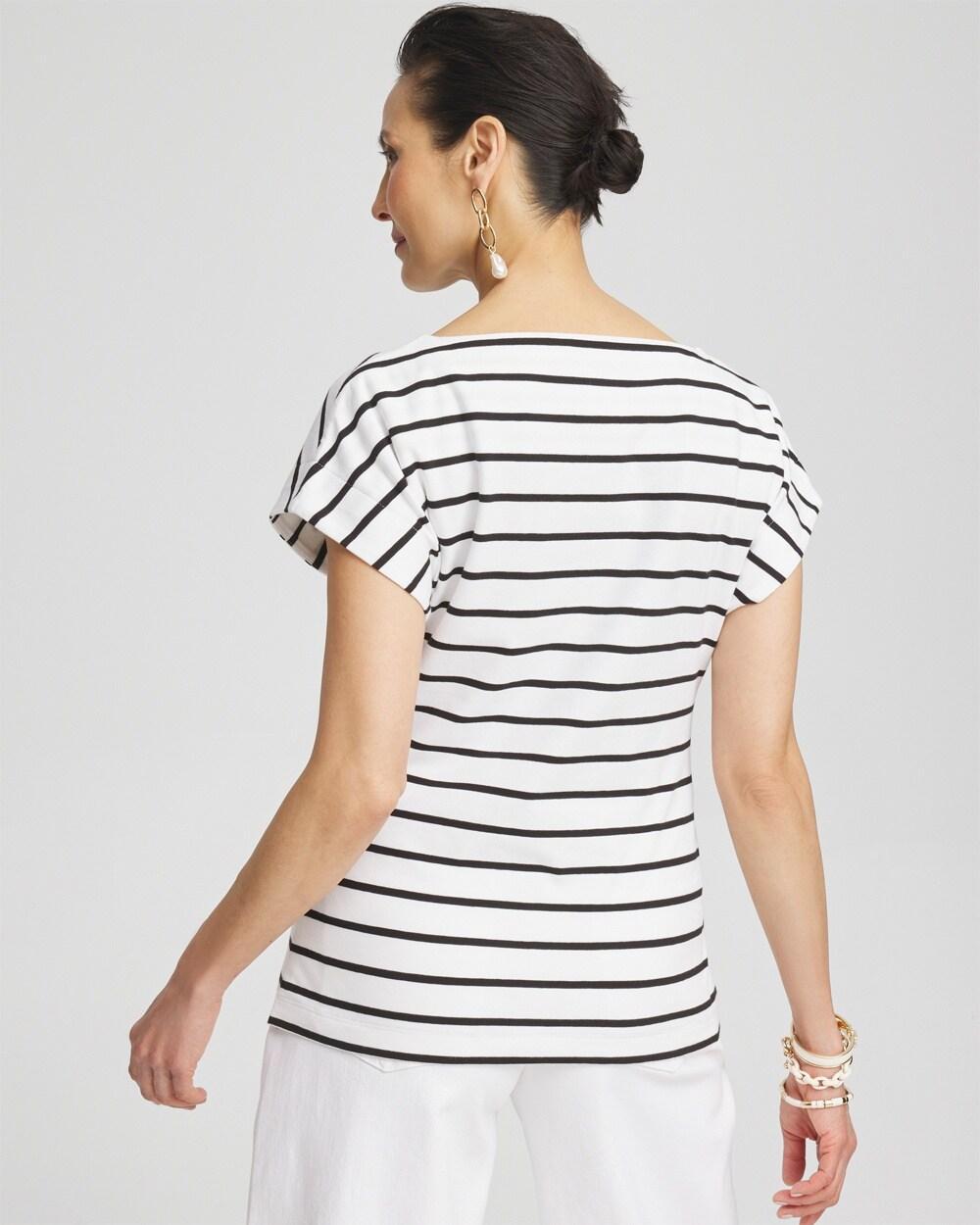 Stripe Modern Cap Sleeve Tee Product Image