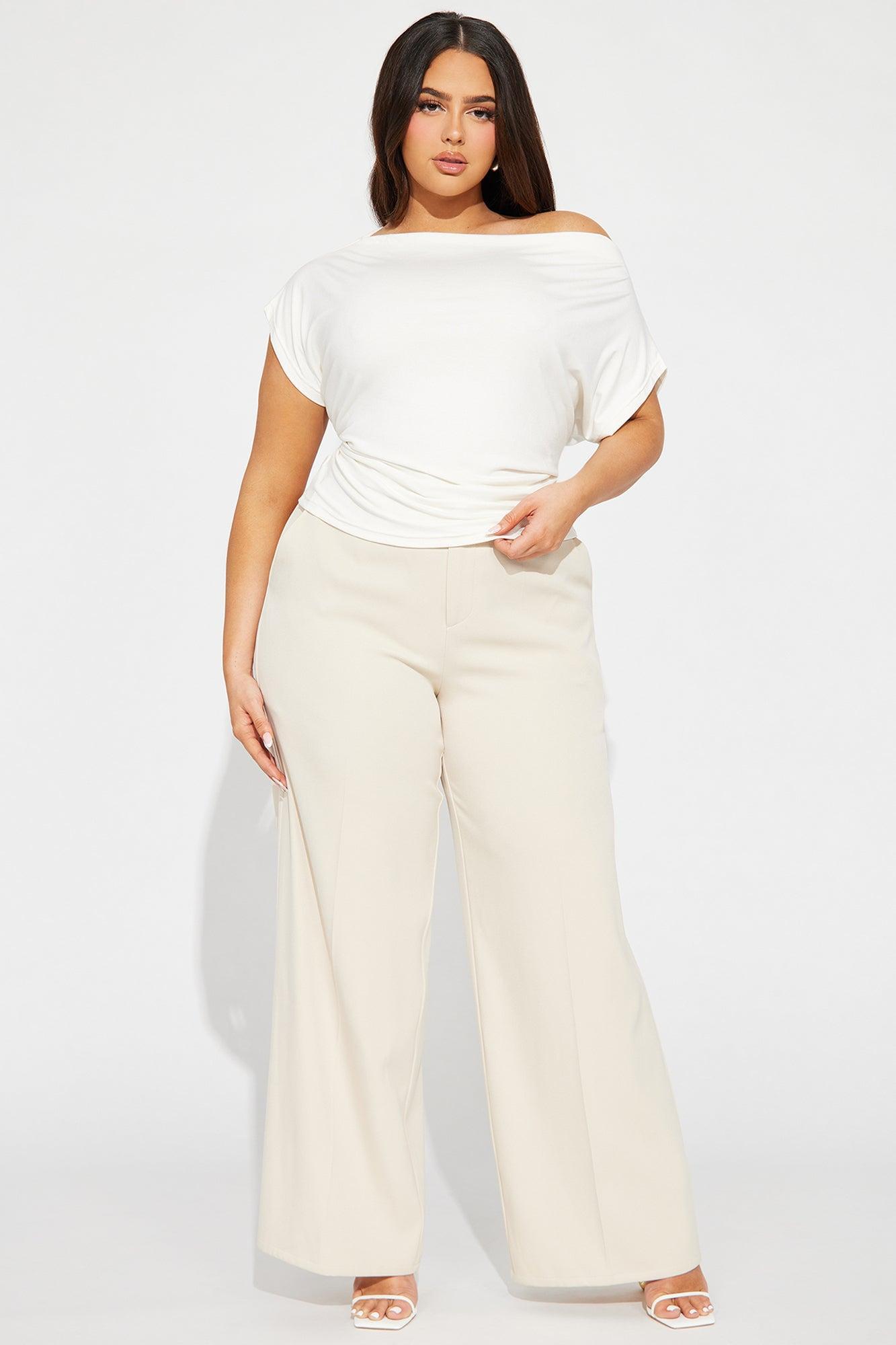 Eva Effortless One Shoulder Top - Ivory Product Image