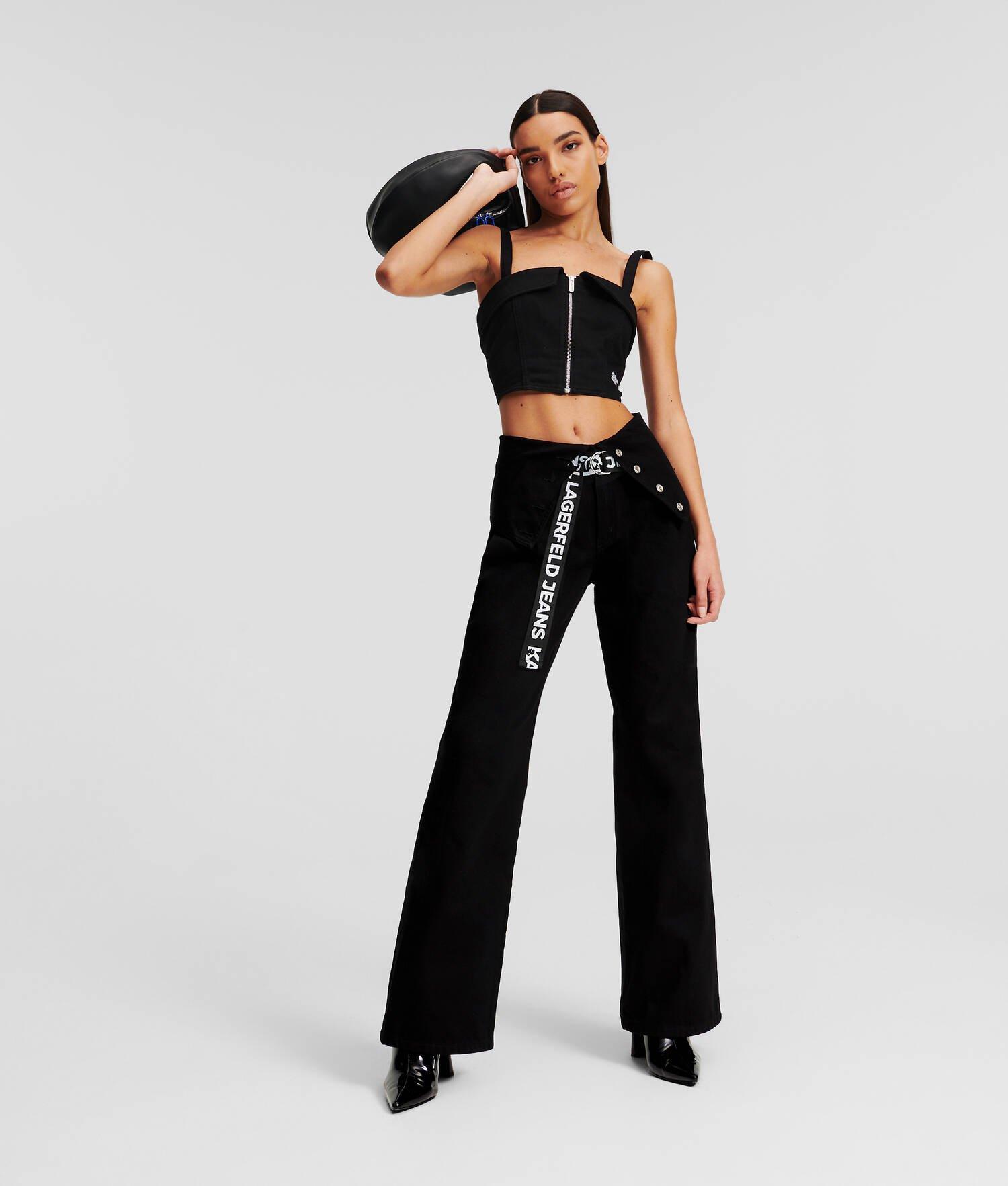 KLJ FOLDED WAISTBAND RELAXED JEANS Product Image