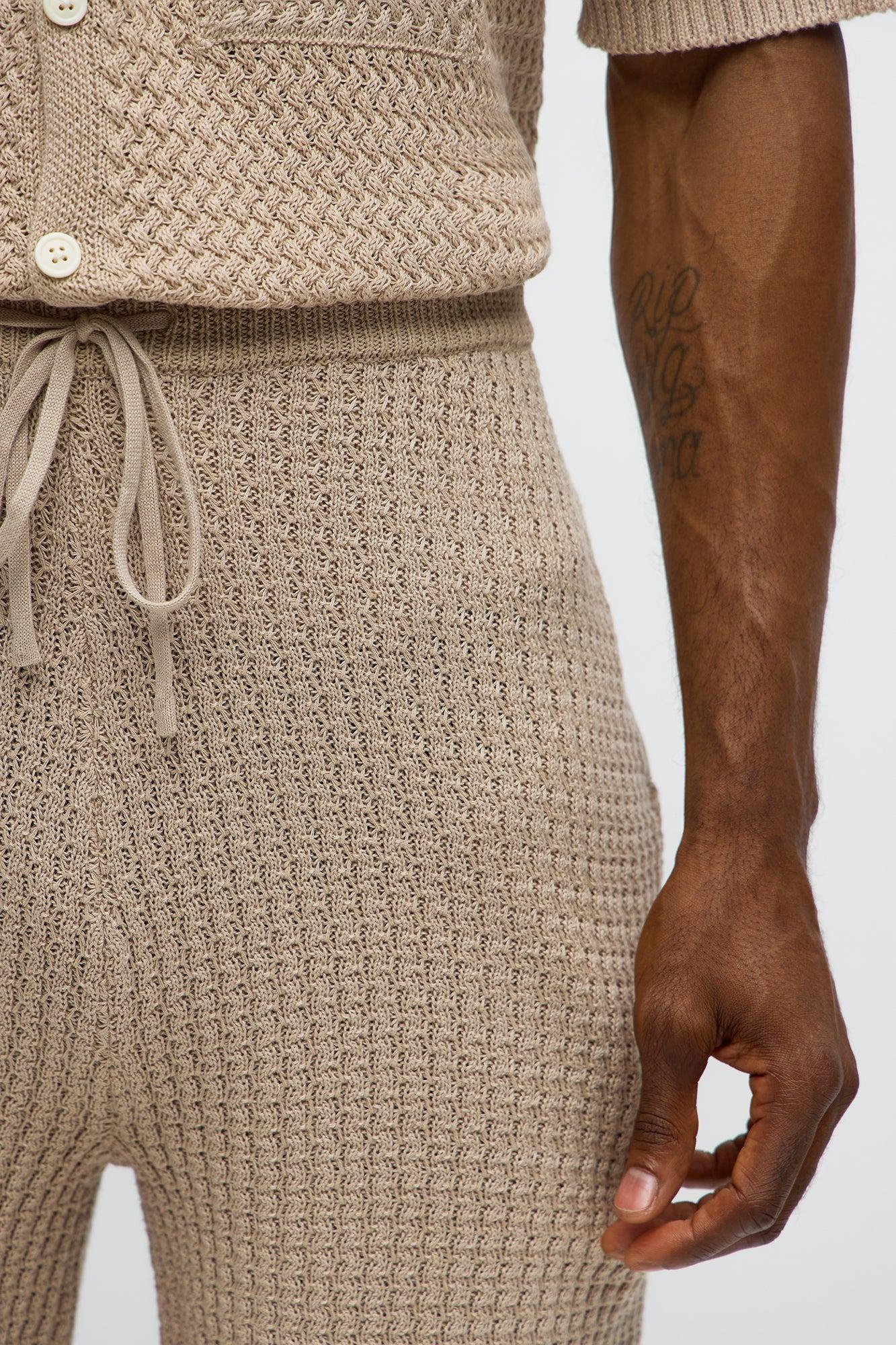 Relaxed Margarita Knit Shorts - Tan Product Image