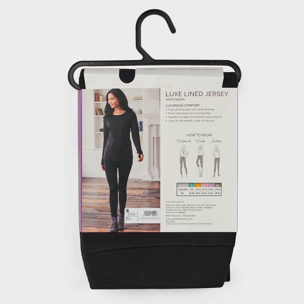 Warm Essentials by Cuddl Duds Womens Luxe Lined Jersey Thermal Leggings XL Product Image