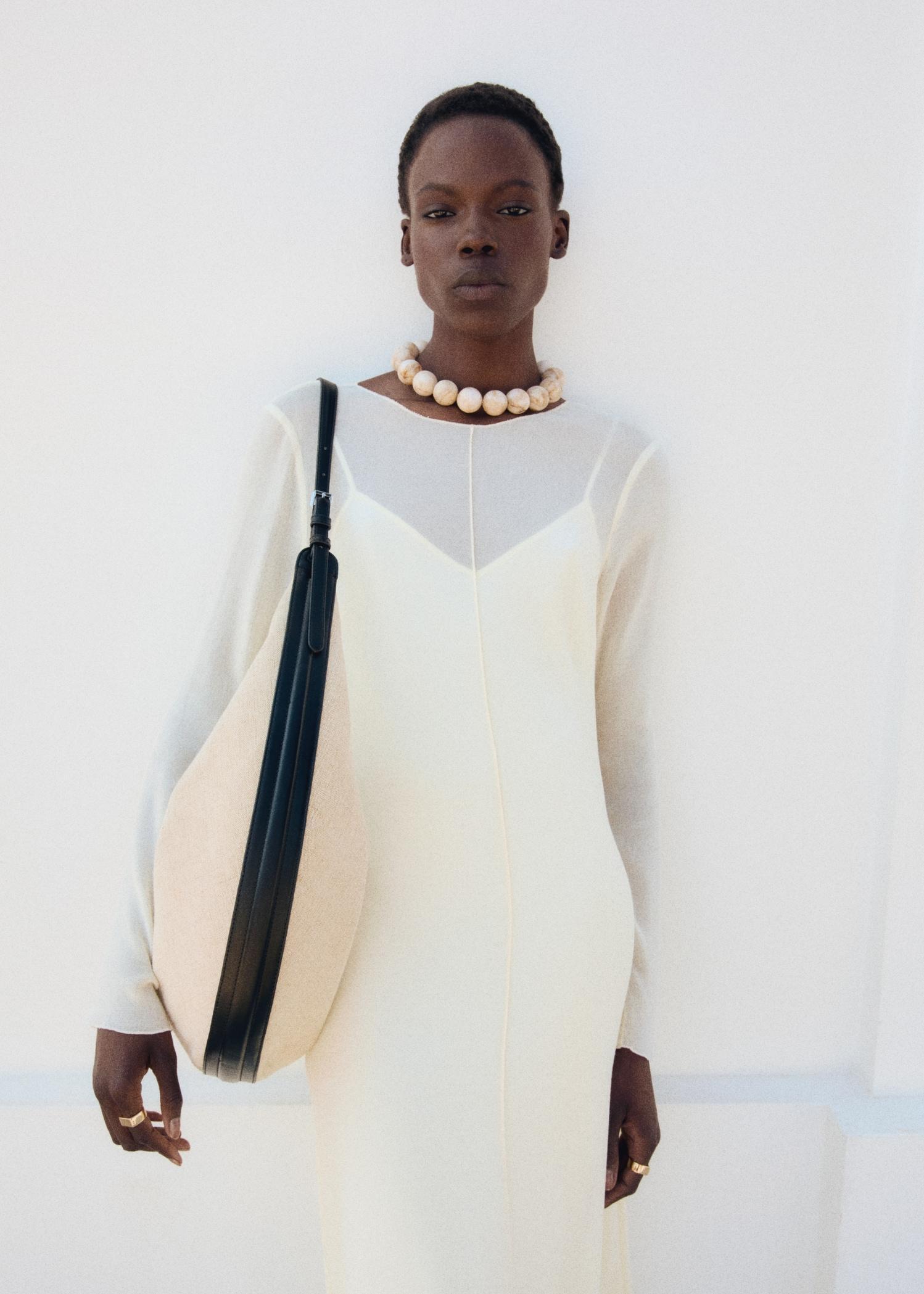 Semi-transparent combination dress - Women | MANGO USA Product Image