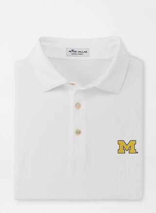 Peter Millar Mens Michigan Solid Performance Jersey Polo | Color: White | Size: XL Product Image