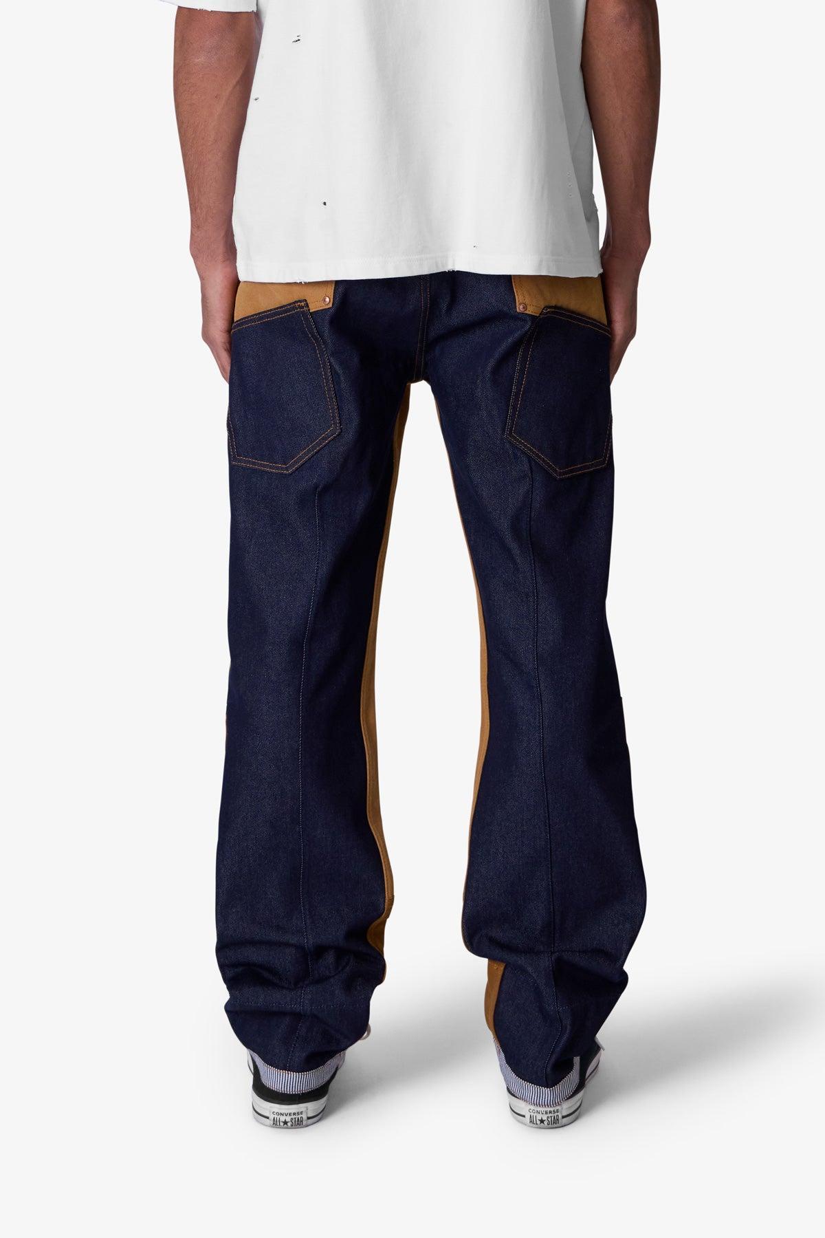 V727 Mixed Canvas Baggy Denim - Multi Product Image