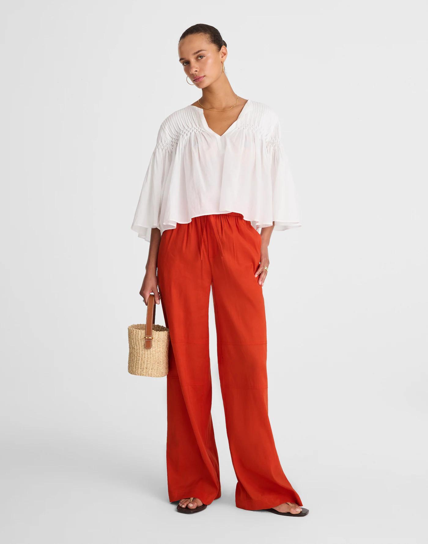 Raw-Edge Drawstring Pant Product Image