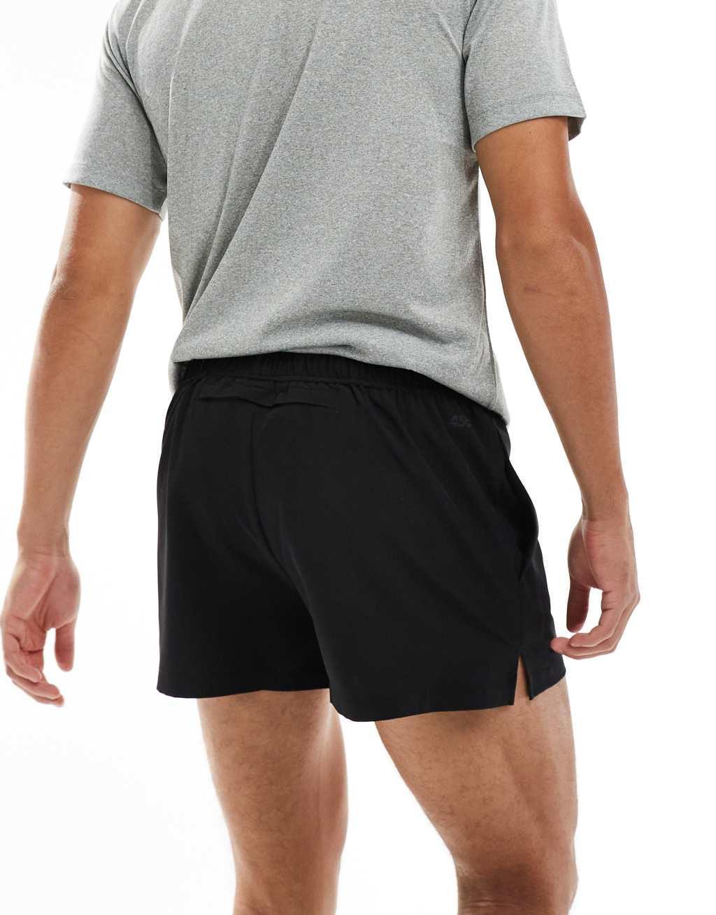 ASOS 4505 Icon 3 inch quick dry running shorts with back zip phone pocket in black Product Image