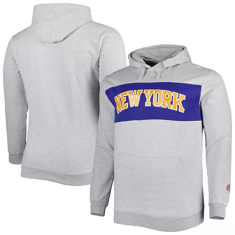 Men's Fanatics Branded Heather Gray New York Knicks Big & Tall Wordmark Pullover Hoodie, Size: 3XB, Grey Product Image