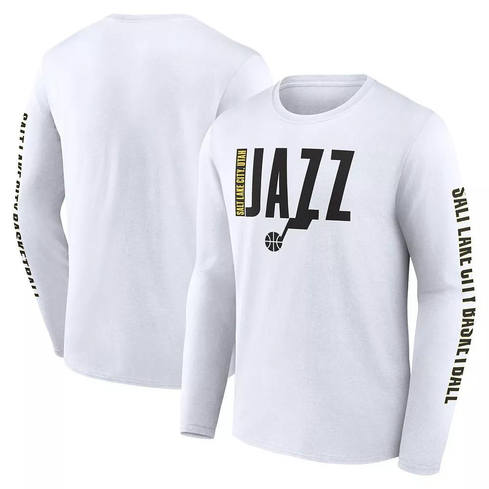 Men's White Utah Jazz Vision Long Sleeve T-Shirt, Size: Small, Jaz White Product Image