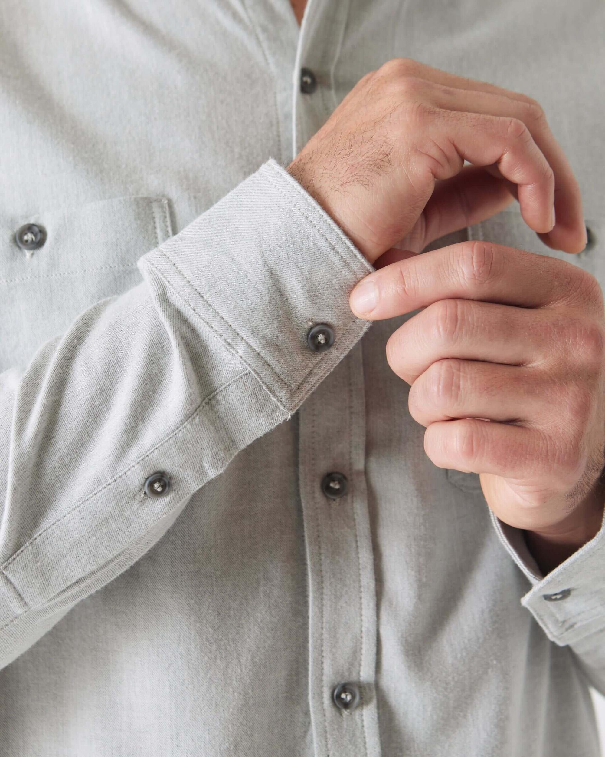 Heather Gray Long Sleeve Lightweight Flannel Shirt Product Image