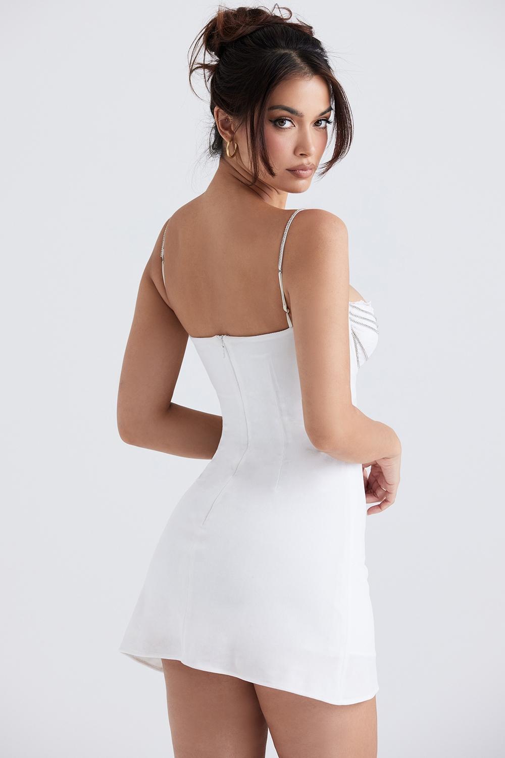 Grace Ivory Crystallised Mini Dress Product Image