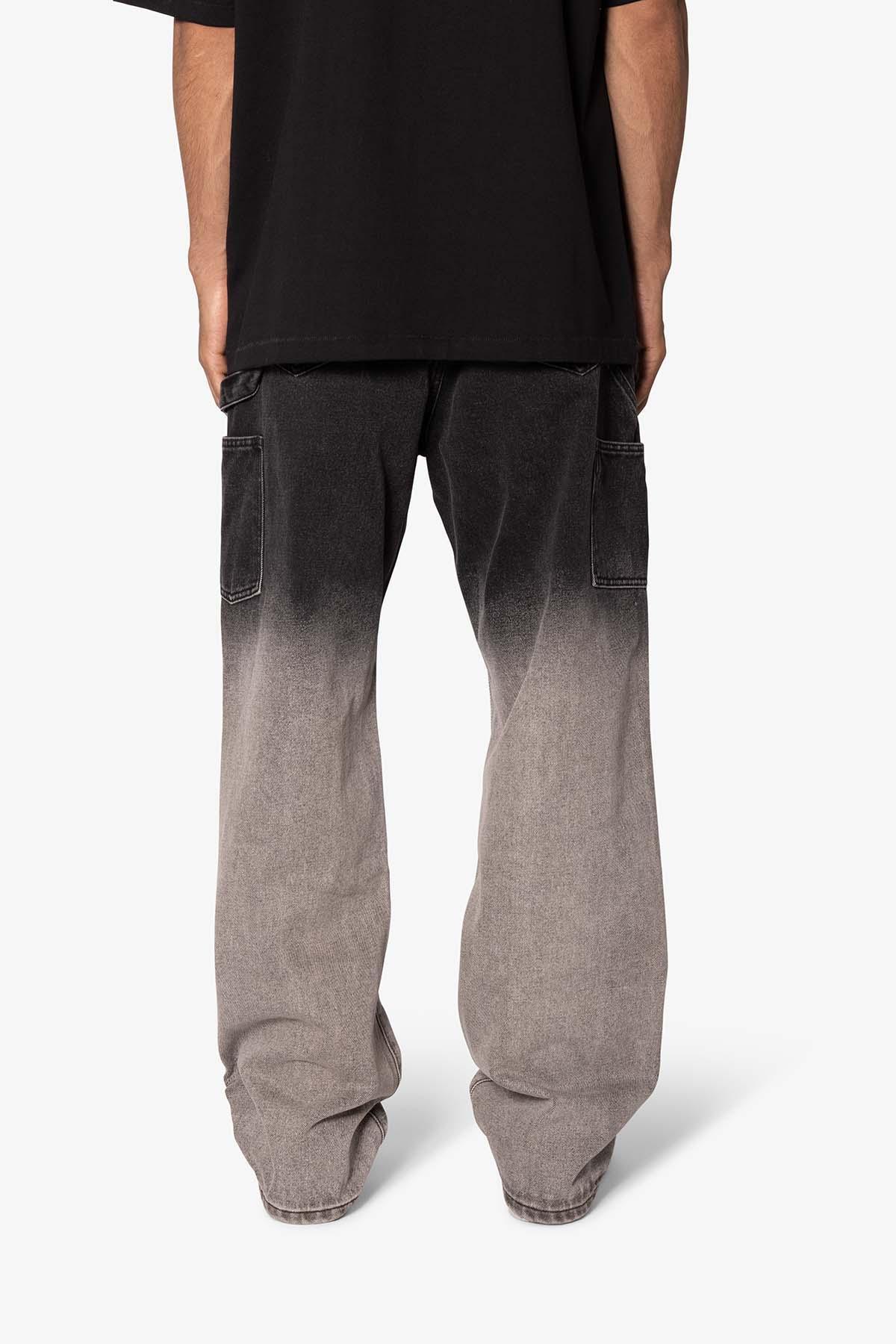 Ultra Baggy Gradient Double Knee Denim - Black/Grey Product Image