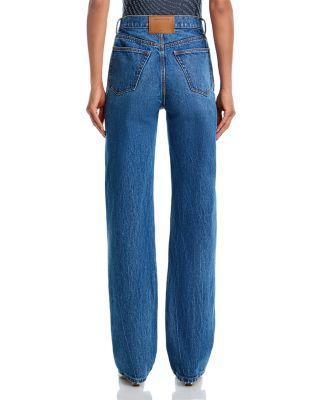 EZ Mid Rise Logo Straight Jeans in Vintage Light Indigo Product Image