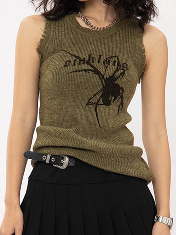 Spider Jacquard Raw Trim Tank Top Product Image