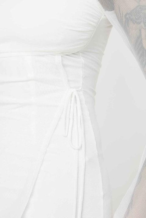 Martinez Long Sleeve Mini Dress White Product Image