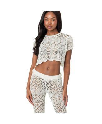 Edikted Womens Fable crochet Crop Top top Product Image