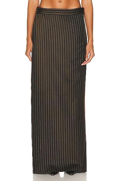 Jean Paul Gaultier Tennis Stripes Low Waist Trouser Skirt in Brown Product Image