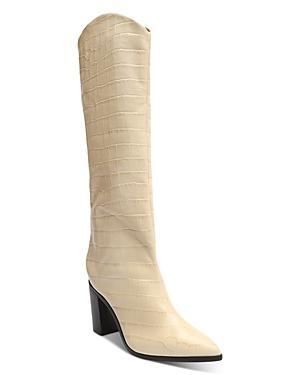 Maryana Block Crocodile-Embossed Leather Boot Product Image