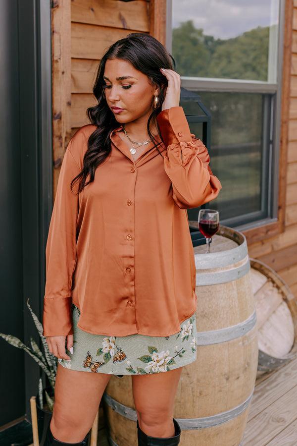 Playlist On Repeat Button Up In Rust Product Image
