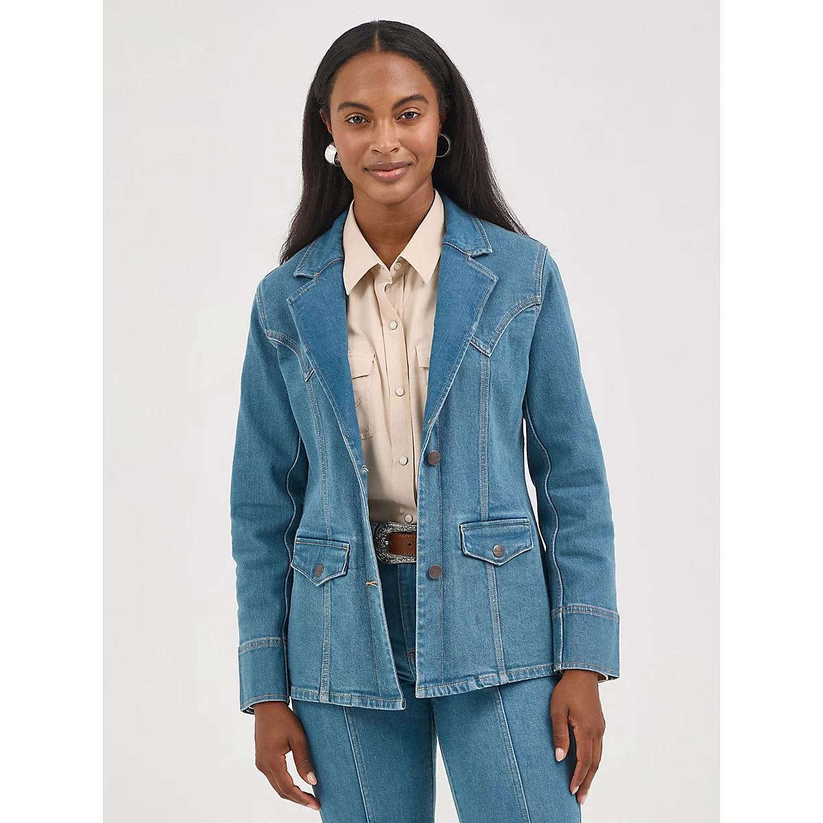 Women's Wrangler Denim Blazer | Women's JACKETS & OUTERWEAR | Wrangler® Product Image