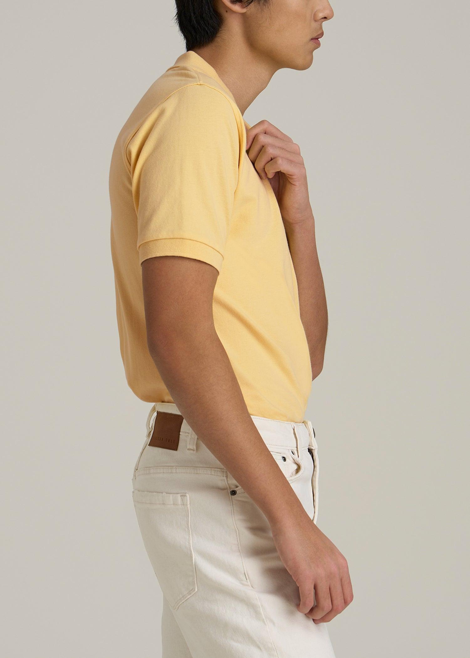 Men's Tall Classic Polo with Embroidered Logo in Lemon Drop Product Image