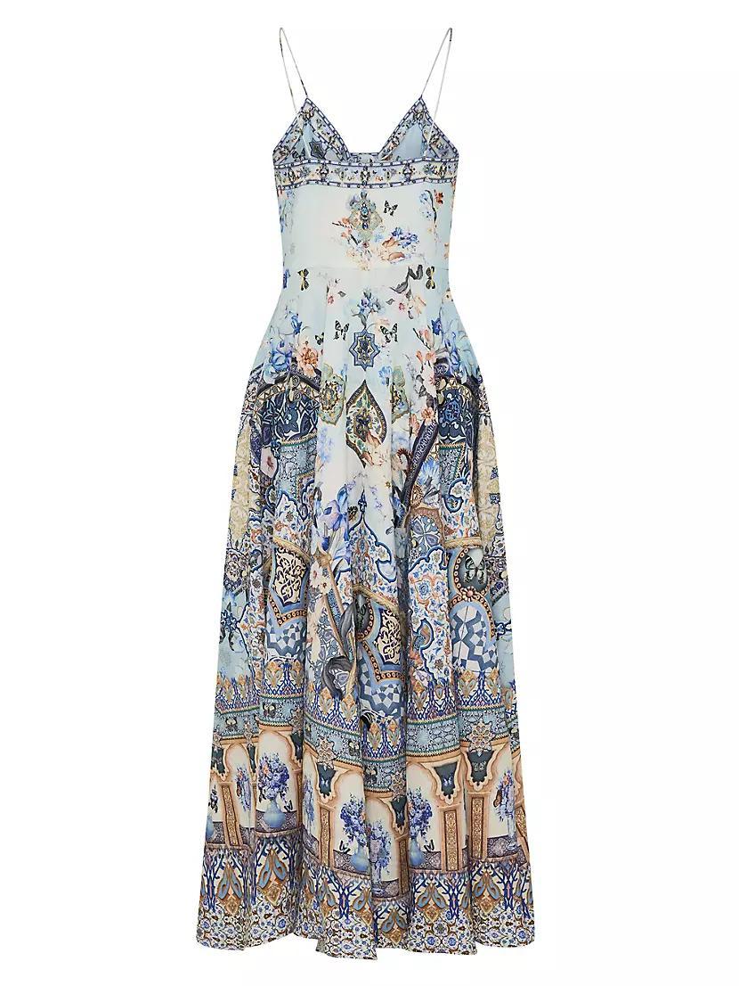 Al Manial Palace Memoirs Printed Linen Midi-Dress Product Image