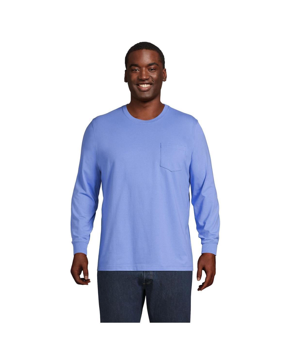 Big & Tall Lands' End Super-T Pocket Tee, Men's, Size: 3XL Tall, Radiant Blue Product Image