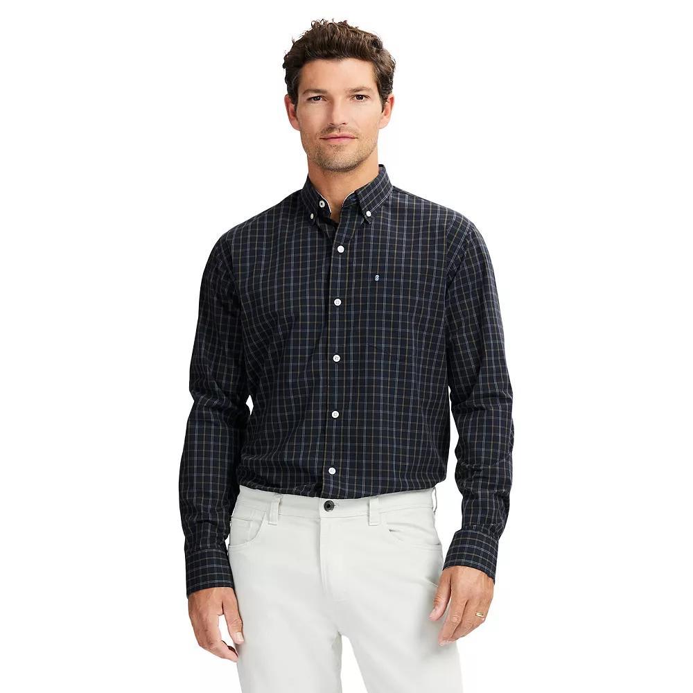 Men's IZOD Performance Comfort Long Sleeve Button Down Shirt, Size: Small, Grey Product Image