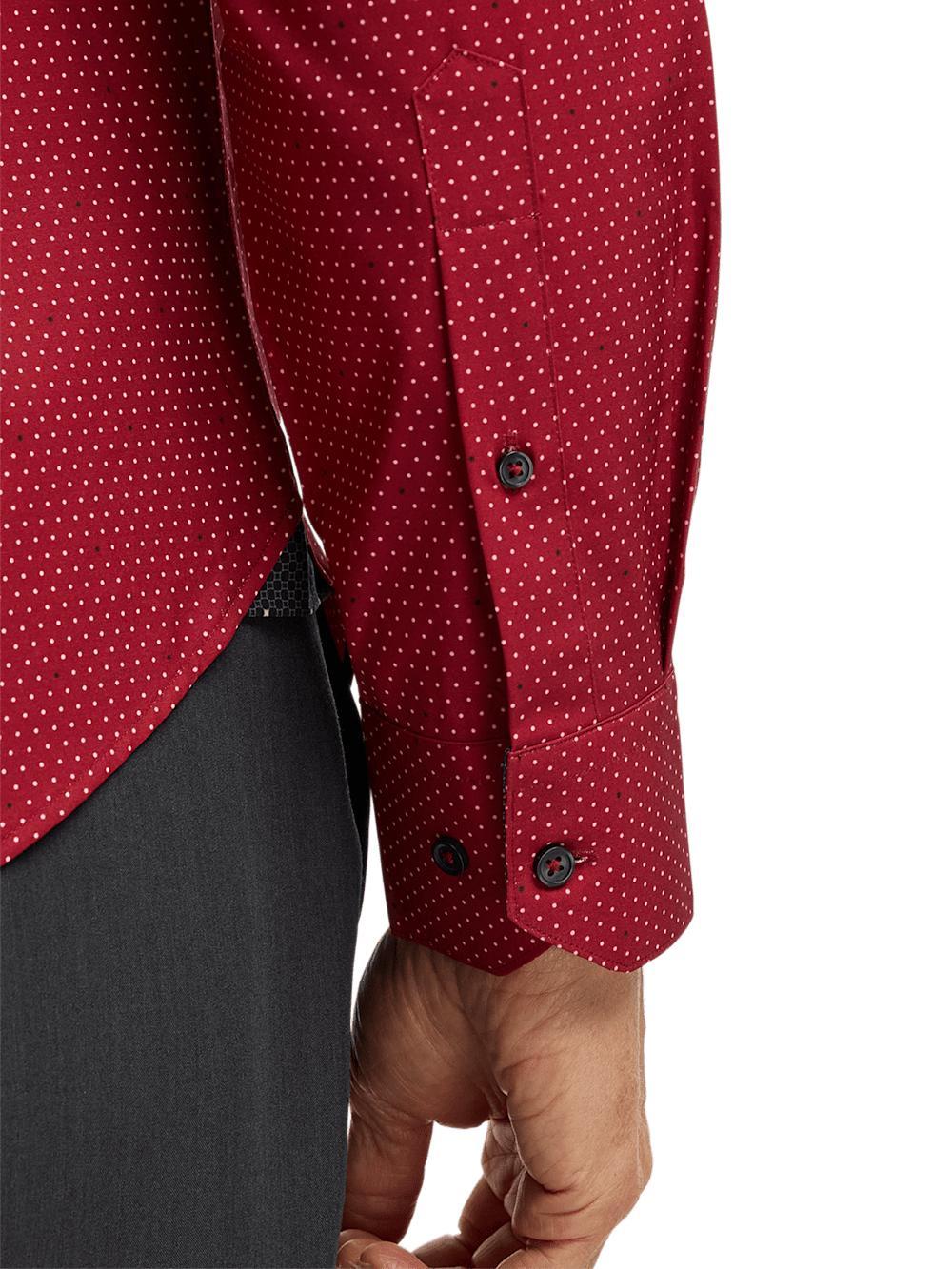 Performance Stretch Dot Casual Shirt - Red Product Image